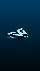 Neon Assembly 3D Logo Reveal Vertical Gradient Brand Intro Dark Background