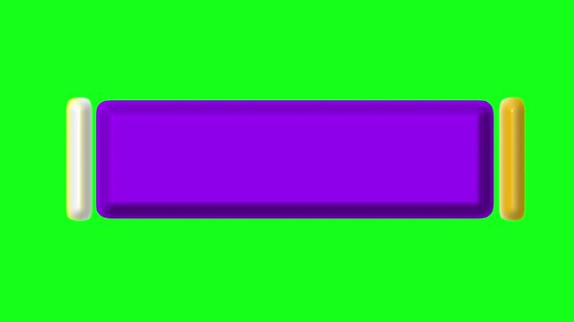 Animated 3d purple bar lower third motion graphic template on a solid green screen background.