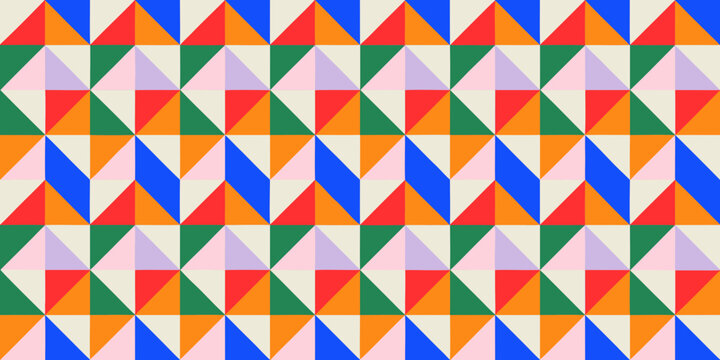 colorful geometric tiles pattern triangle shapes multicolored