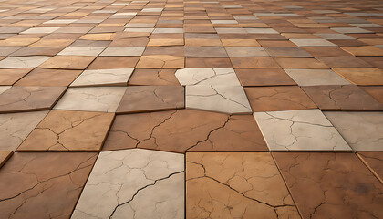 Fototapeta premium Cracked earth tiles background texture