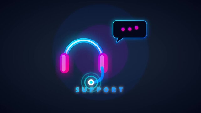 Customer Support Headset Icon Animation