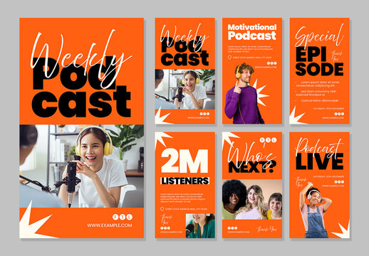 Creative Podcast Social Media Story Template Set