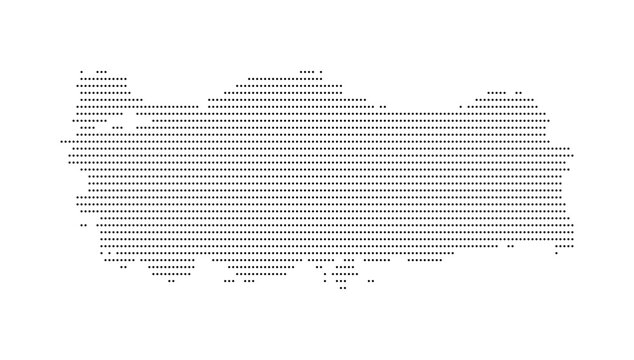 Turkey Country Map Vector Illustration with dotted, Border, and Geographic Shape Featuring Asia and Europe Regions for Travel, Cartography, Tourism, Navigation, and Modern Design Use