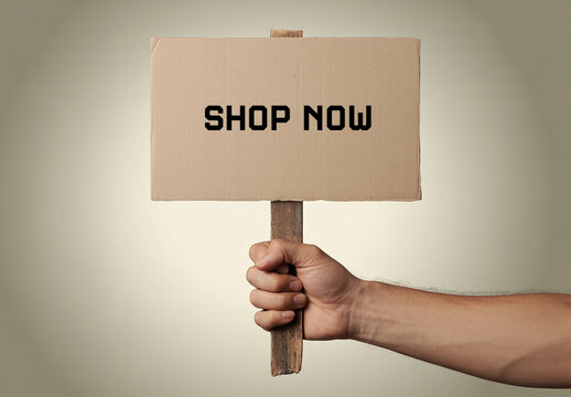 Hand Placard Mockup