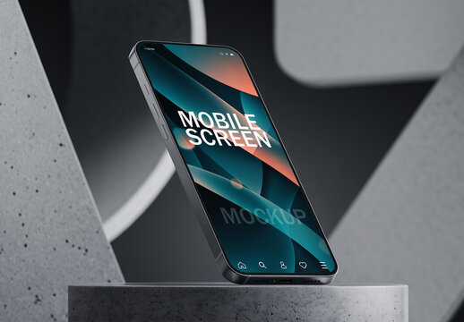 Isolated Floating Smartphone Mockup