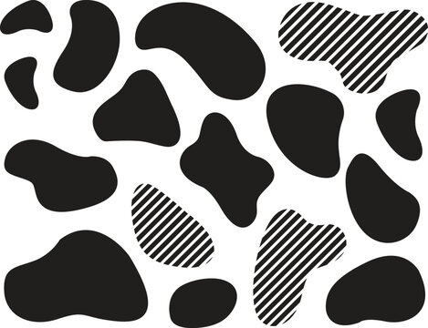 Illustration of black and white cow print spots pattern for fabric or wallpaper