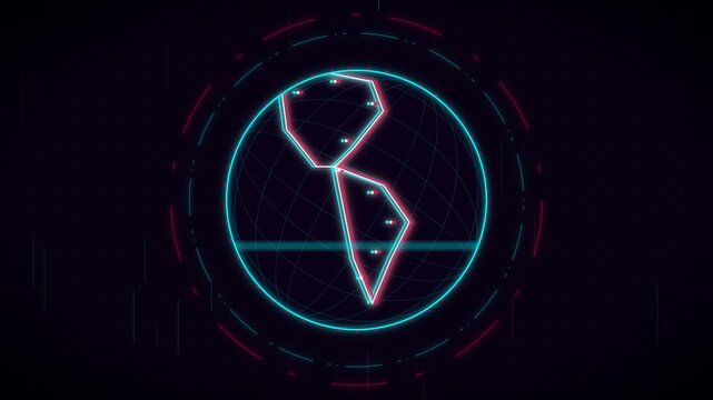 Cyberpunk Glitch Hacker Globe Animation