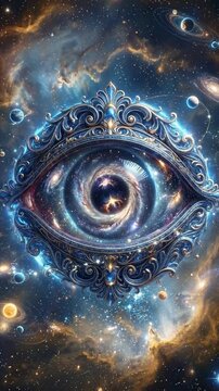 Interstellar Guardian Attentively Studies Captivating Galaxy Groups With Radiant Nebulae And Orbiting Planets
