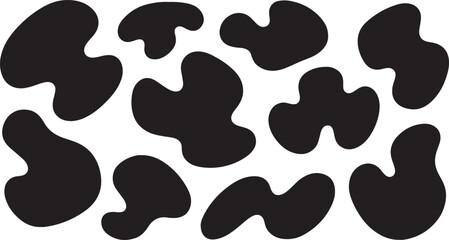 Fototapeta premium A modern, high-contrast graphic pattern featuring bold, black organic 
