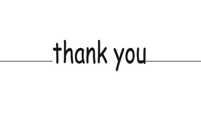 Thank You Cursive Script Writing Animation