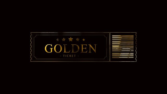 luxury golden tickets on the green screen background