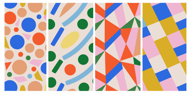 geometric pattern set colorful abstract shapes design
