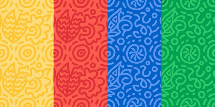squiggle patterns in colorful panels playful design