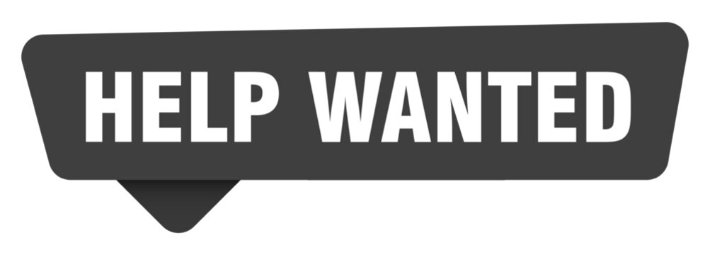 help wanted black sign isolated on transpatent background. help wanted sticker