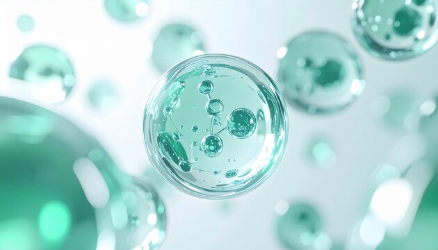 組織再生や細胞培養をイメージした透明ネットワーク構造、生命科学研究向けの未来的背景素材 ジェネレーティブAI