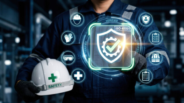 Safety first zero accident. ISO 45001