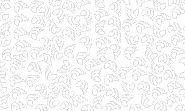 Doodle Croissant pattern. Bread background. seamless pattern of Croissant. bakery doodle theme pattern. doodle croissant pattern illustration.