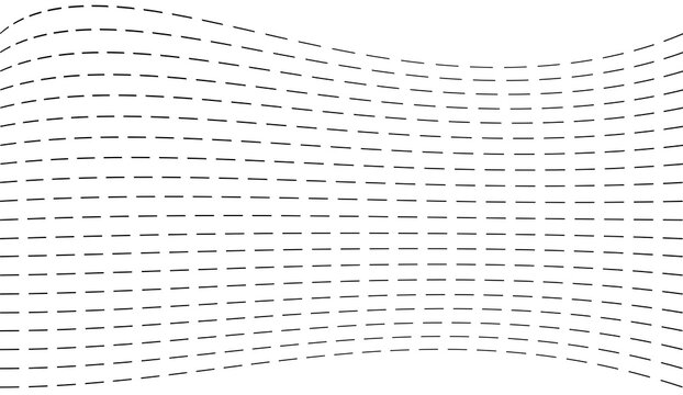 Wavy dashed lines pattern on white background abstract design element for graphic resources and creative projects