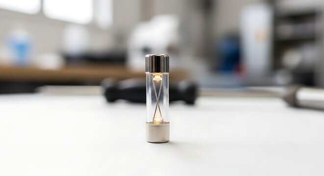 Close up of a glass fuse