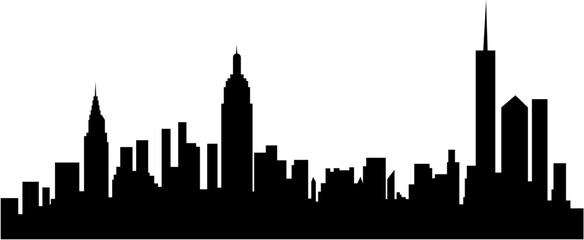 Obraz premium City Building Silhouette Vector Illustration