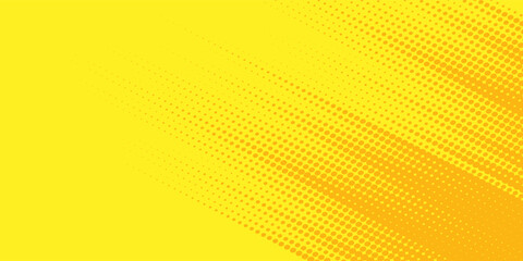 Fototapeta premium Dots halftone yellow color pattern gradient grunge texture background. Dots pop art comics sport style vector eps10