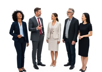 Fototapeta premium Group of professionals standing and smiling in business attire