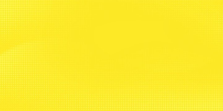 Pop art lemon yellow background with halftone patterns in comic book style, vector.