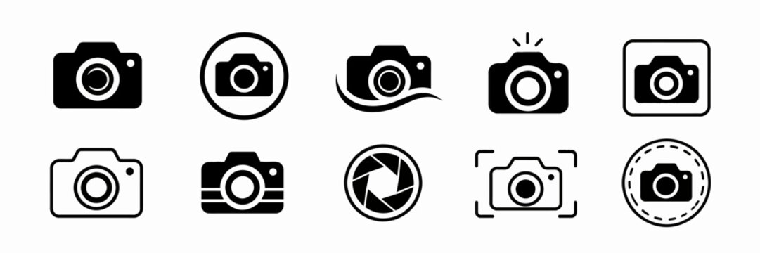 Set of ten black and white camera including aperture and framing