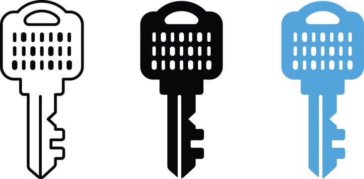 Digital binary code key matrix cyber security internet vector icons illustration.