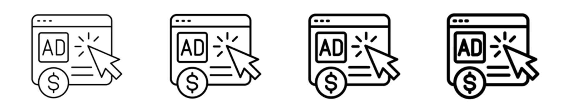 Pay Per Click Icon Set Different Style Collection