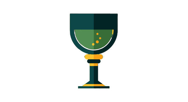 Illustrated golden goblet with green liquid inside.