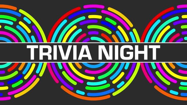 Trivia Night Colorful Rings Circular Dark Background Vivid Colors Contrast Rotating 