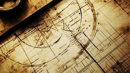 Fototapeta premium Vintage map with compass