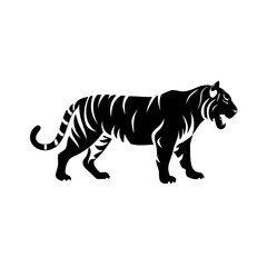 Fototapeta premium tiger icon silhouette illustration for wildlife and nature design
