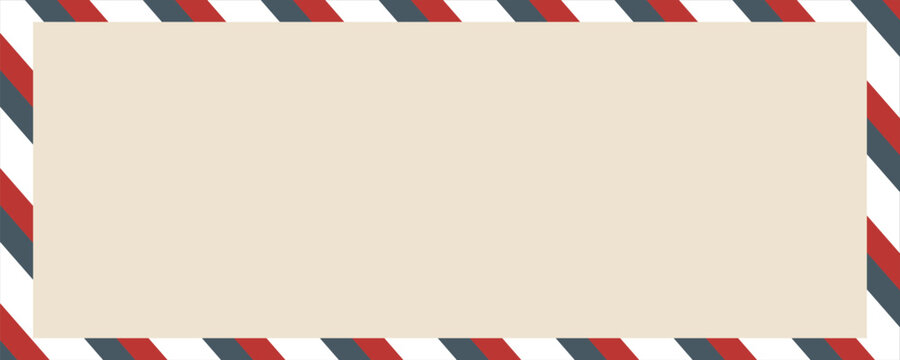 Air mail letter. Post stamp. Airmail frame postcard. Blue red stripes pattern.eps,10