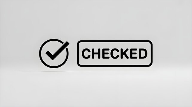 Black checked mark and checked text on light gray background