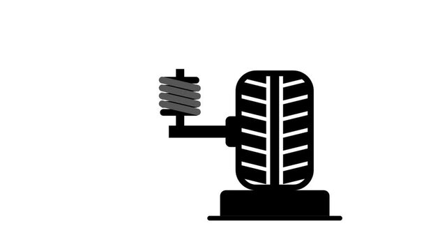 A coil spring suspension system paired with a single car tire, illustrating an automotive shock absorber and wheel assembly component