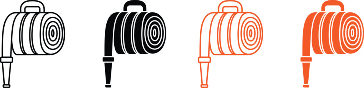 Vintage camera icon set linear style variations
