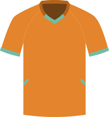 Orange National Football Team Jersey for Pantai Gading World Cup Competition with Teal Accents and Simple Design © onehourhappiness