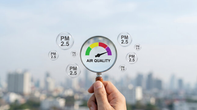 Air quality pm pollution smog urban air. toxic smoke carbon emission. city fog, environmental climate health