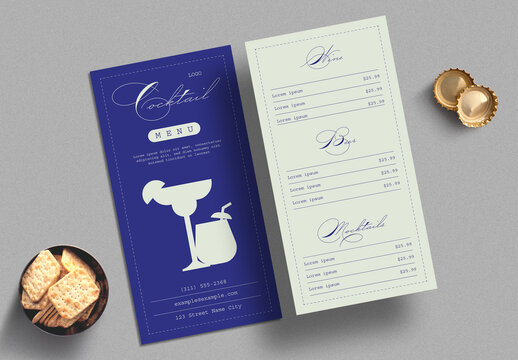 Elegant Cocktail Menu Template Layout