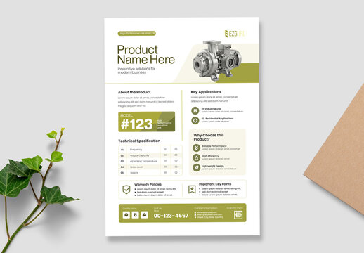 Industrial Product Data Sheet Flyer Template
