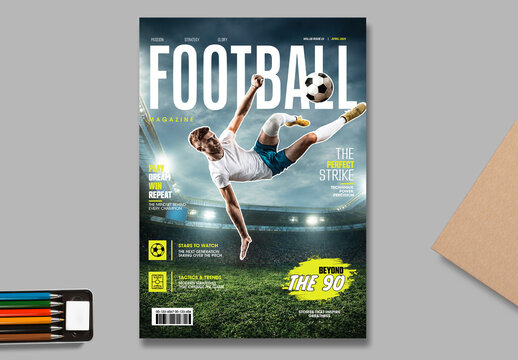 Modern Soccer Sports Magazine Cover Template