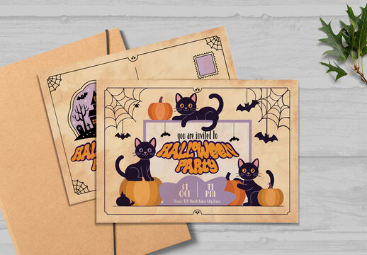 Halloween Party Invitation Card Design