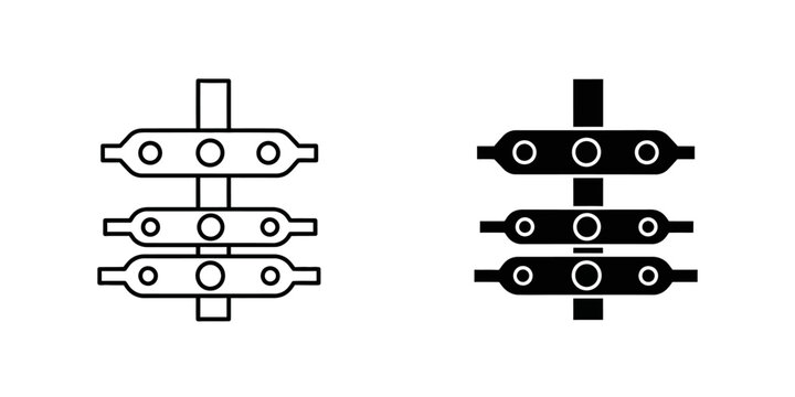 Traffic light signal vector set in line and solid graphic styles with street light transportation junction