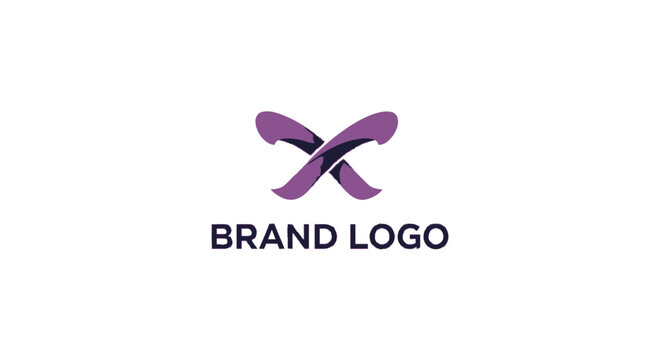 Purple Brand Logo Letter X Symbol.