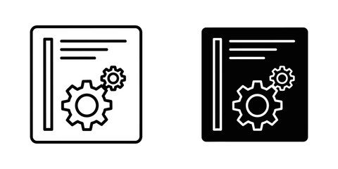 Technical settings document icon with gear symbols settings document technical configuration interface © ICON  WAREHOUSE
