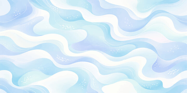 abstract blue wave seamless pattern background with ocean water texture and smooth curved liquid lines design