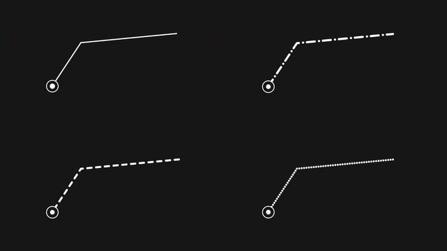 Minimal callout line animation set with multiple line styles. HUD interface graphics for workflow, diagram and navigation concepts