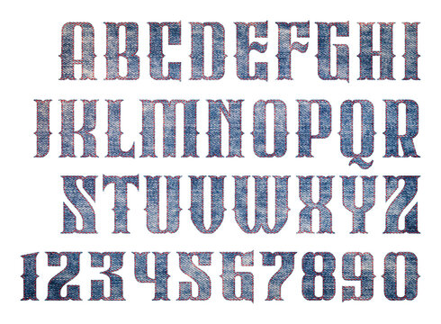 fonts, letters and numbers (denim design) - artwork 2